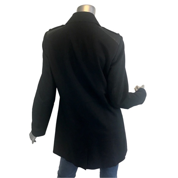 Promod Black Trench Style Long Jacket US 8 Medium - Picture 3 of 16